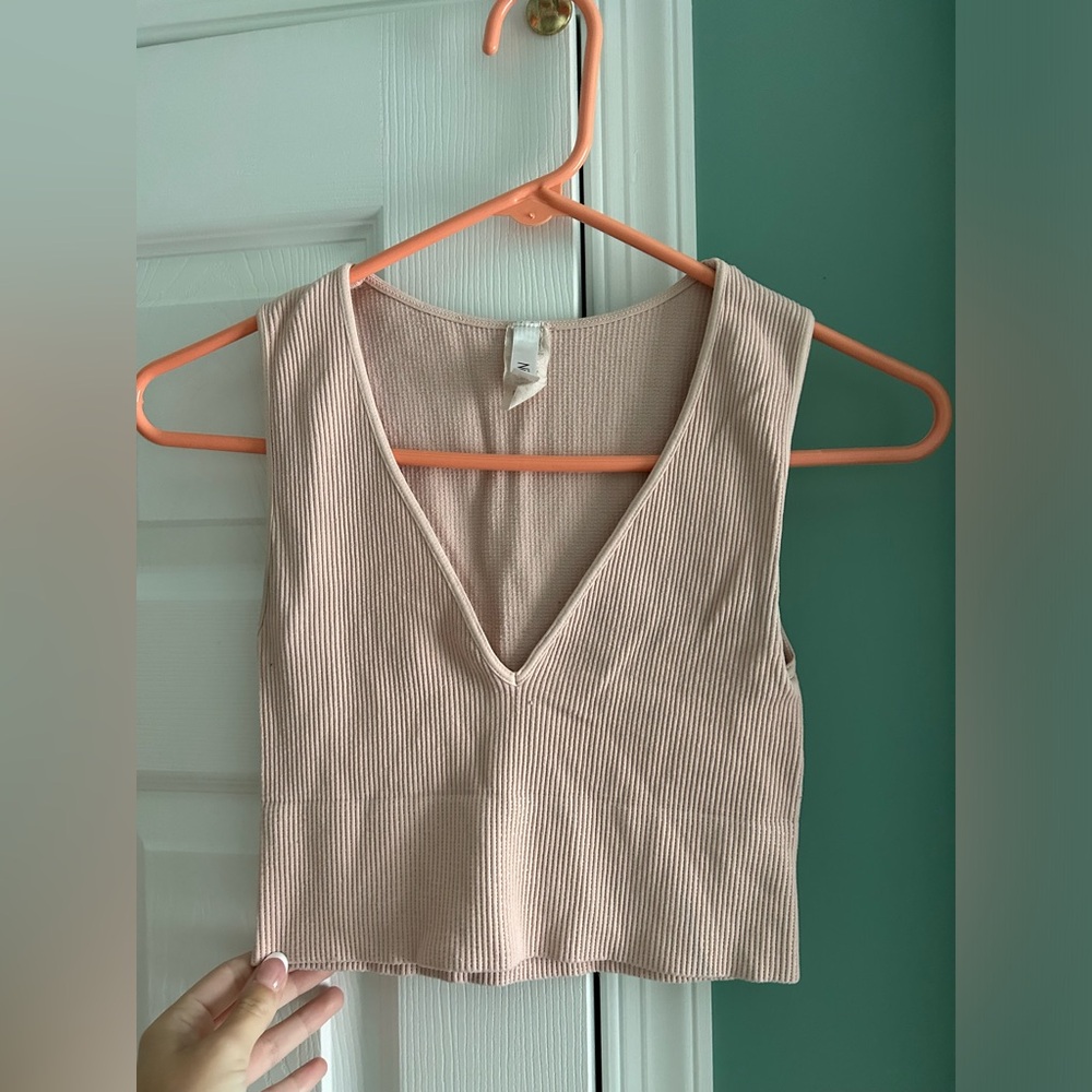Nikibiki Coral Ribbed Tank Top